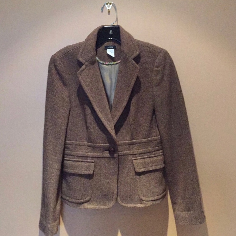 JCrew Herringbone Tweed Jacket